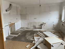 Demontage einer Einbauküche mit fachgerechtem Abbau von Küchenschränken und Geräten.
